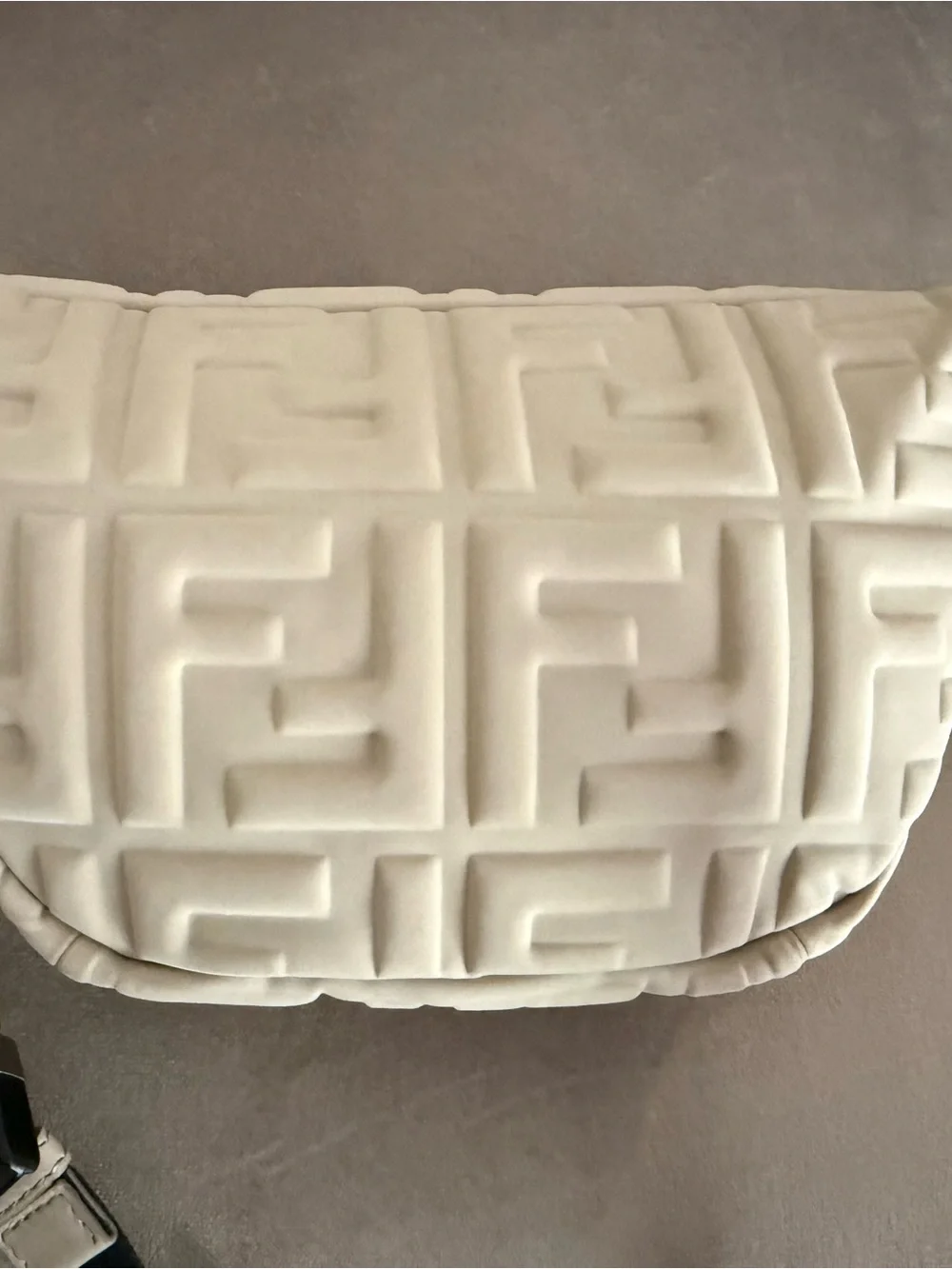 Fendi Cream Embossed FF Crossbody Belt Bag - Picture 3 of 7